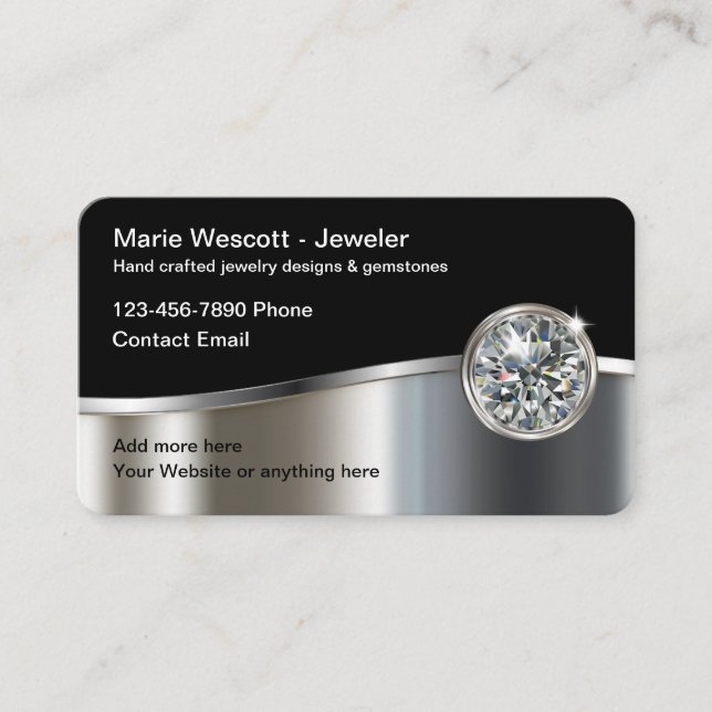Business Cards für klassischen Schmuck Designer Visitenkarte (Vorderseite)