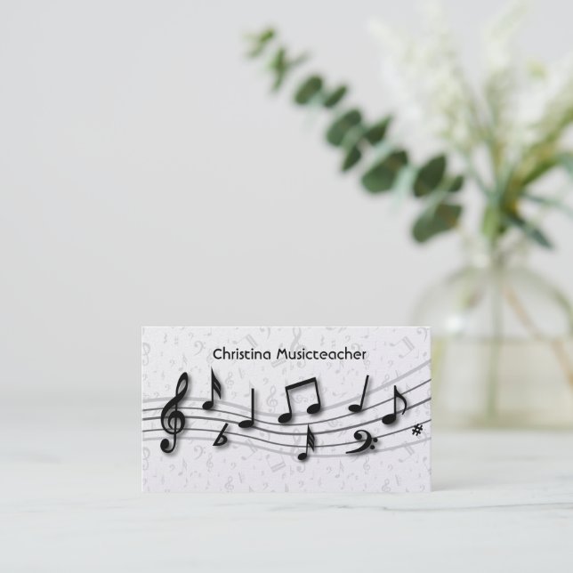 Business Cards für Luxury Musical Notes Visitenkarte (Stehend Vorderseite)