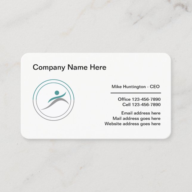 Business Cards für moderne Wellness-Care-Logos Visitenkarte (Vorderseite)