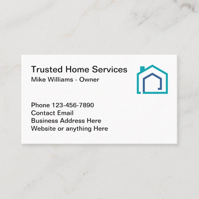 Business Cards für moderne Zuhause-Services Visitenkarte (Vorderseite)