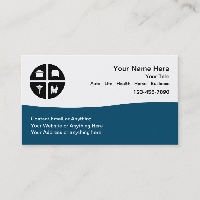 Business Cards für Multi Line Insurance Agent-Logo Visitenkarte (Vorderseite)