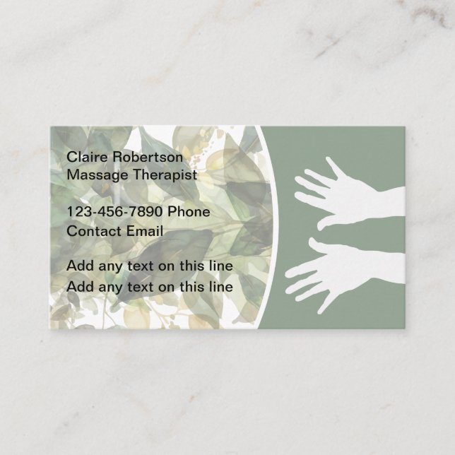 Business Cards für natürliche Massage Visitenkarte (Vorderseite)