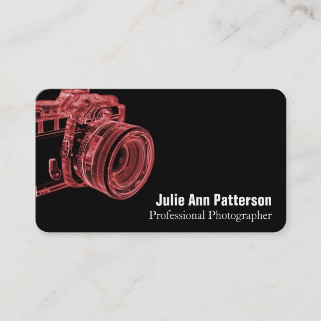 Business Cards für Red Camera X-Ray Fotografen Visitenkarte (Vorderseite)