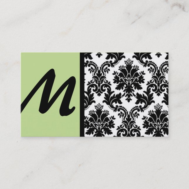 Business Cards für schwarze und hellgrüne Damaskus Visitenkarte (Vorderseite)