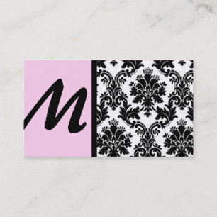Business Cards für schwarze und hellrosa Damaskus Visitenkarte