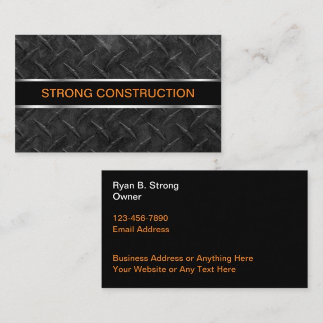 Business Cards für starke Bauprojekte Visitenkarte (Vorne/Hinten)
