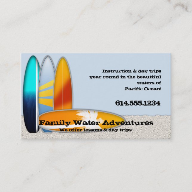 Business Cards für Surfbretter Visitenkarte (Vorderseite)