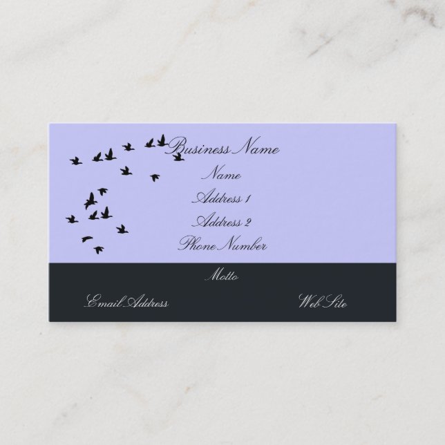 Business Cards für Vögel Silhouetten Visitenkarte (Vorderseite)