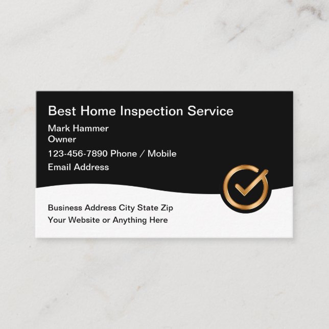Business Cards für Zuhause Inspection Services Visitenkarte (Vorderseite)