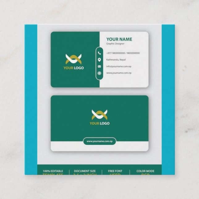 Business cards used in office School everywhere Telefonnummerkarte (Vorderseite)