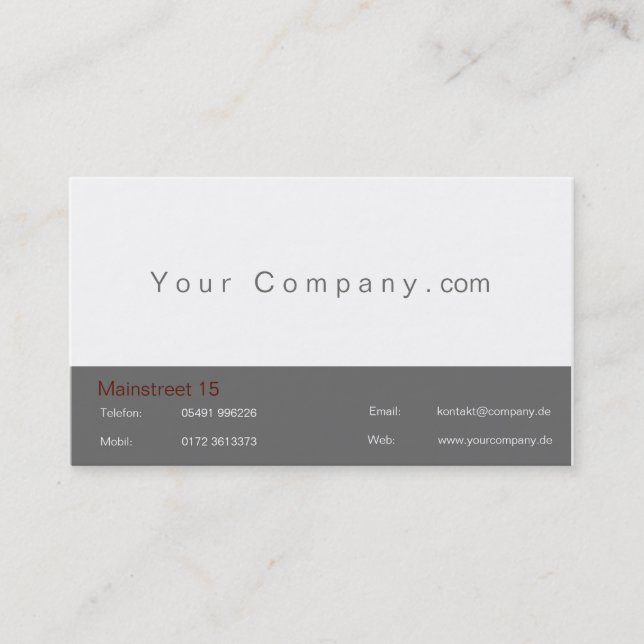 Business cartes de visite professionnel brun/rouge (Devant)