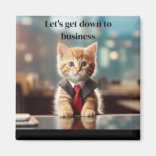 Business Cat Magnet (Vorne)