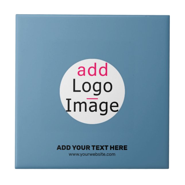 Business Chic Promo Anpassbare Dusty Blue Fliese (Vorderseite)