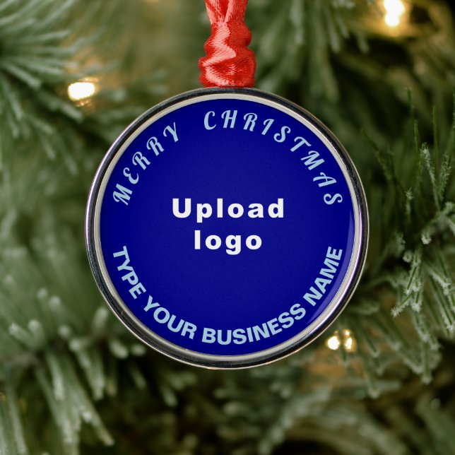 Business Christmas Blue Round Ornament Aus Metall (Baum)