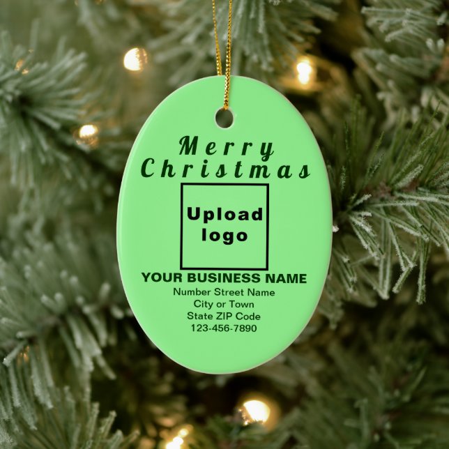 Business Christmas Light Green Oval Keramik Ornament (Baum)