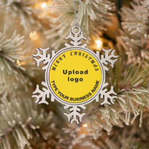 Business Christmas Yellow Schneeflocken Zinn-Ornament