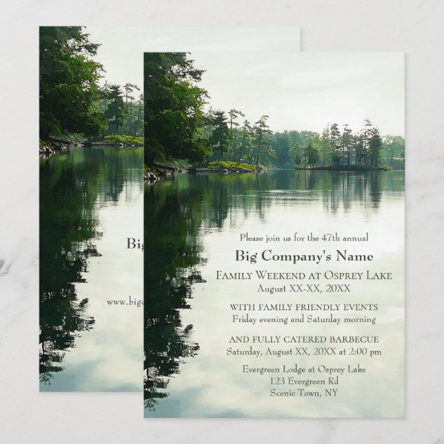 Business Church Familienurlaub Wochenende am See Einladung (Vorne/Hinten)