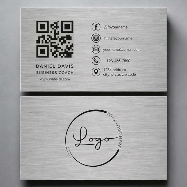 Business Coach Metal QR Code Visitenkarte (Von Creator hochgeladen)