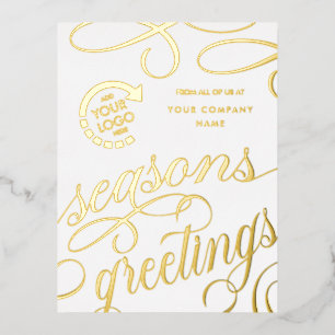 Business Company IHRE LOGO Foil Holiday Post Card Folien Feiertagspostkarte