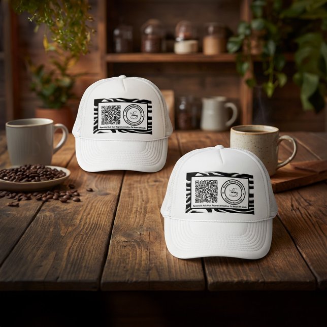 Business Company Logo Specials QR Code Custom   Truckerkappe (Business Company Logo Specials QR Code Custom Trucker Hat is great for your employees to wear. )