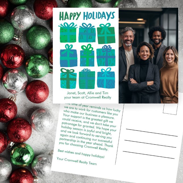 Business Corporate Christmas Holiday CUSTOM Photo  Postkarte (Business Corporate Christmas Holiday CUSTOM Photo Postcard
)