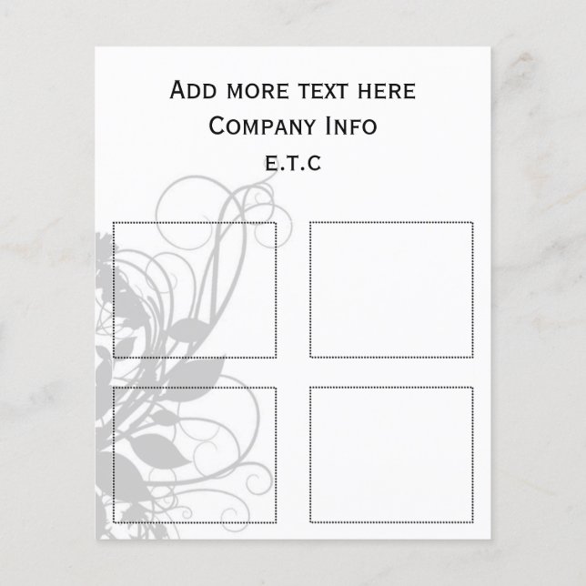 Business Coupons mit schwarzem und weißem Chic Flyer (Hinten)