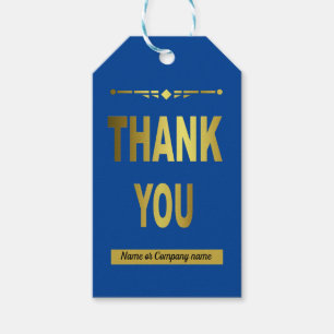 Business Danke Blue Typografy Geschenkmarke Geschenkanhänger