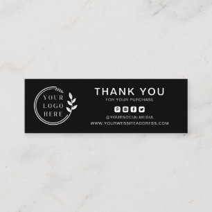 Business Danke für die Social Media-Logos Mini Visitenkarte