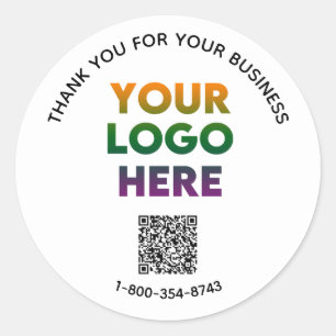 Business Danke für Ihr benutzerdefiniertes Logo QR Runder Aufkleber