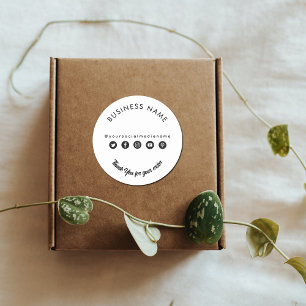 Business danke Ihnen Packen Produkt Social Media Runder Aufkleber
