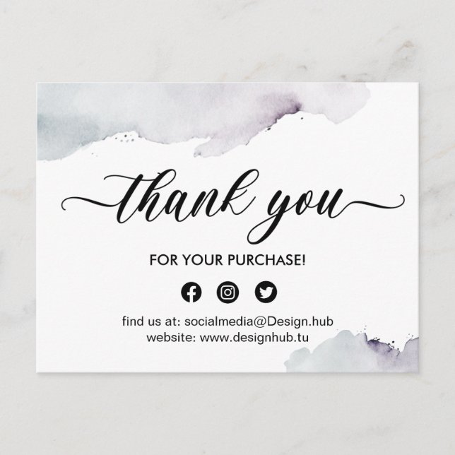 Business danke Karte, Aquarell danke Postkarte (Vorderseite)