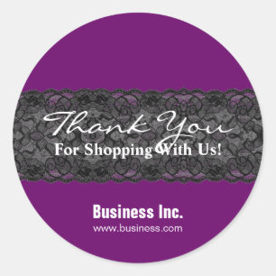 Business Danke, Lace Lila Runder Aufkleber