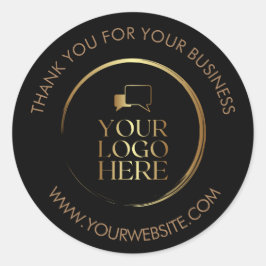 Business Danke Stickers Custom Logo Gold schwarz