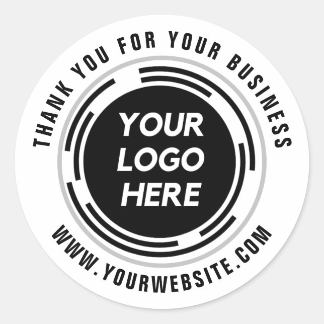 Business Danke Stickers Custom Logo Round (Vorderseite)