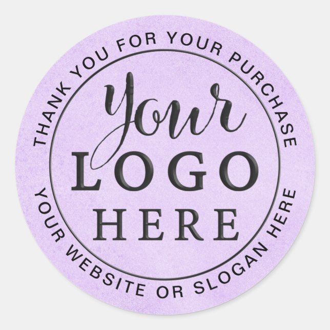 Business Dankeschön Aufkleber Logo Lila hinzufügen (Vorderseite)