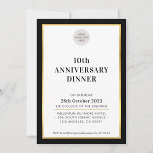 BUSINESS DINNER Logo Modernes schwarzes Gold Einla Einladung