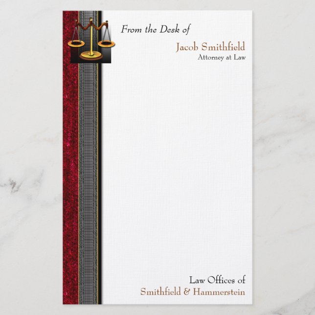 Business Elegance Attorney Stationery Briefpapier (Vorderseite)