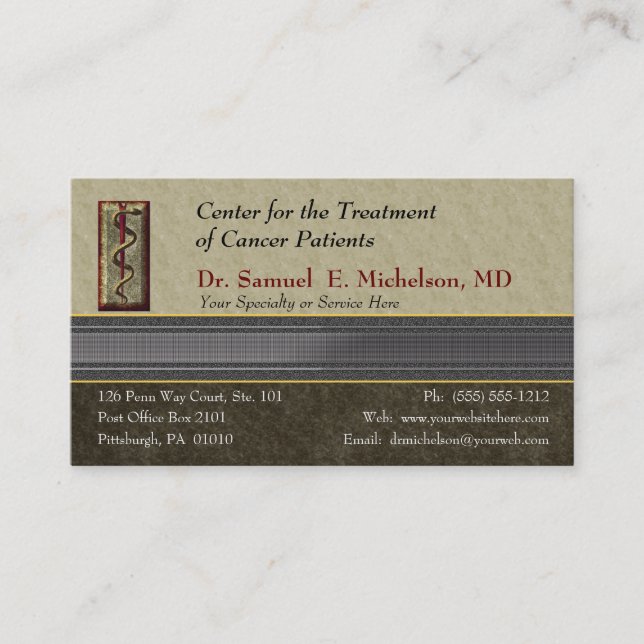 Business Elegance Physician Business Card Visitenkarte (Vorderseite)