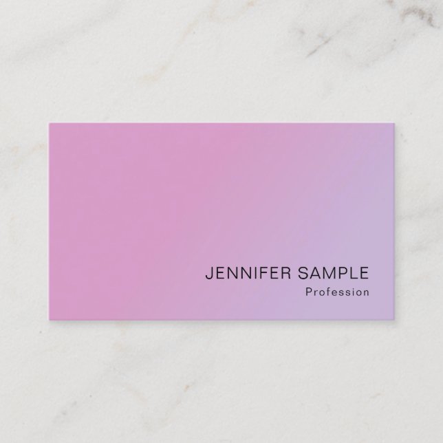 Business Elegantes rosa Lila modernes Template Visitenkarte (Vorderseite)
