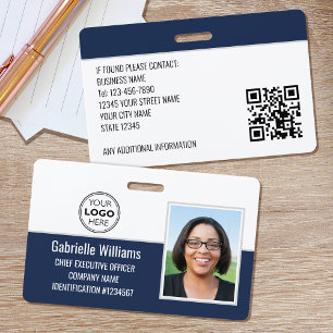Business Employee ID Foto Security Navy Blue Ausweis