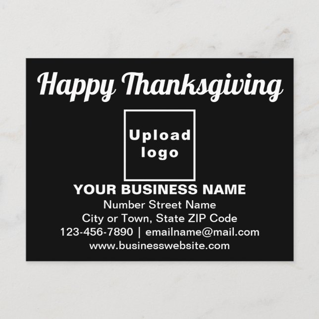 Business Erntedank Gruß auf Black Postcard Postkarte (Vorderseite)
