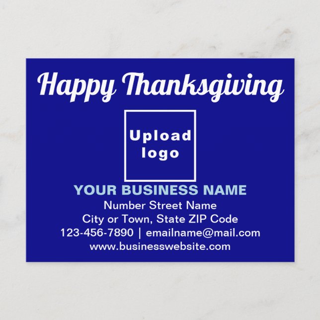 Business Erntedank Gruß auf Blue Postcard Postkarte (Vorderseite)