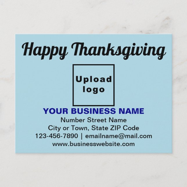 Business Erntedank Gruß auf Light Blue Postkarte (Vorderseite)