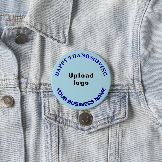 Business Erntedank Gruß auf Light Blue Round Button (Beispiel)