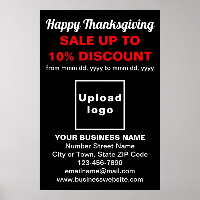 Business Erntedank Sale auf Black Poster (Vorne)