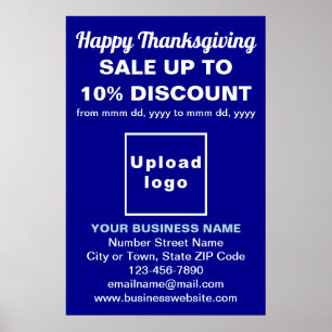 Business Erntedank Sale auf Blue Poster