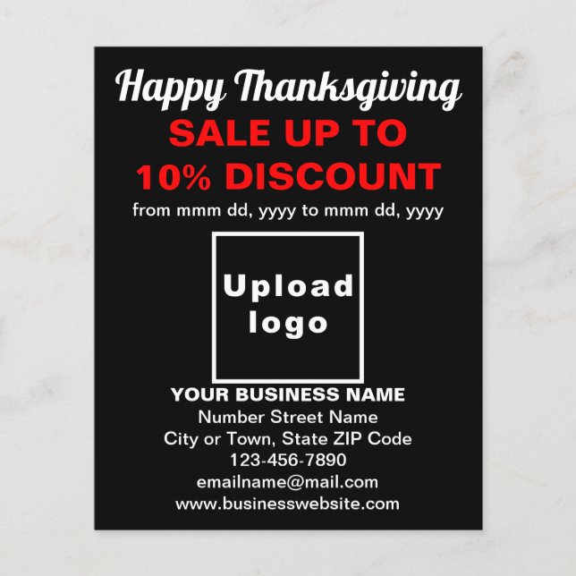 Business Erntedank Sale on Black Flyer (Vorne)