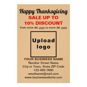 Business Erntedank Sale on Light Brown Fotodruck