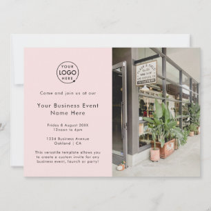 Business Event Blush Pink Modernes einfaches Fot Einladung