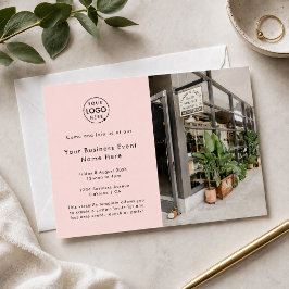 Business Event | Blush Pink Modernes einfaches Fot Einladung